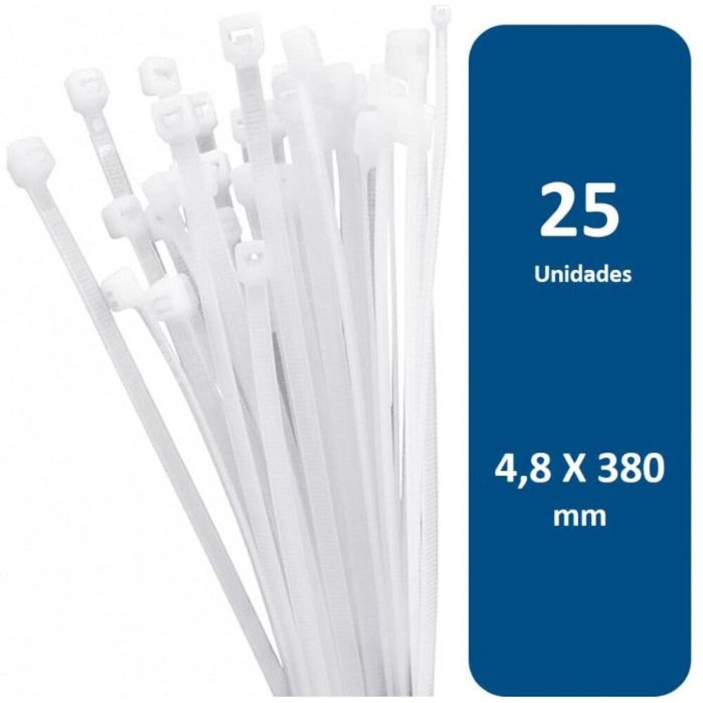 Amarra Pl&aacute;stica Transparente 4.8x380mm 25un. Macrotel image number 0.0